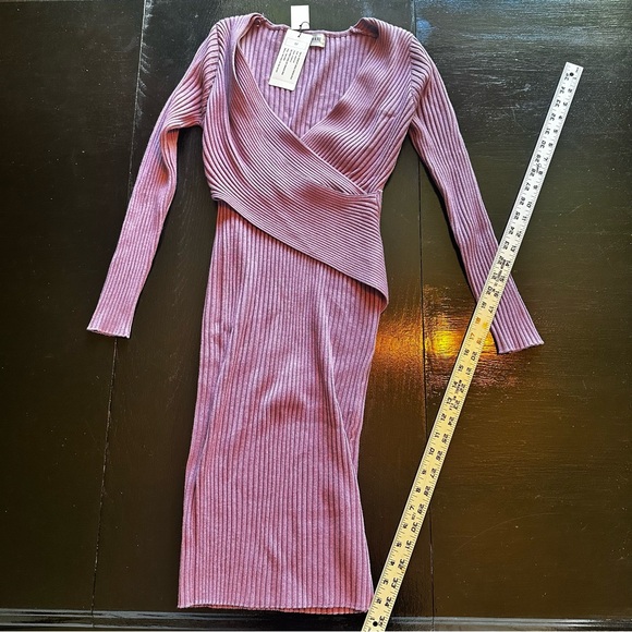 NWT Tomswear Medium Purple Lavender Midi Length New Dress Wrap Corduroy Ribbed - Picture 1 of 10